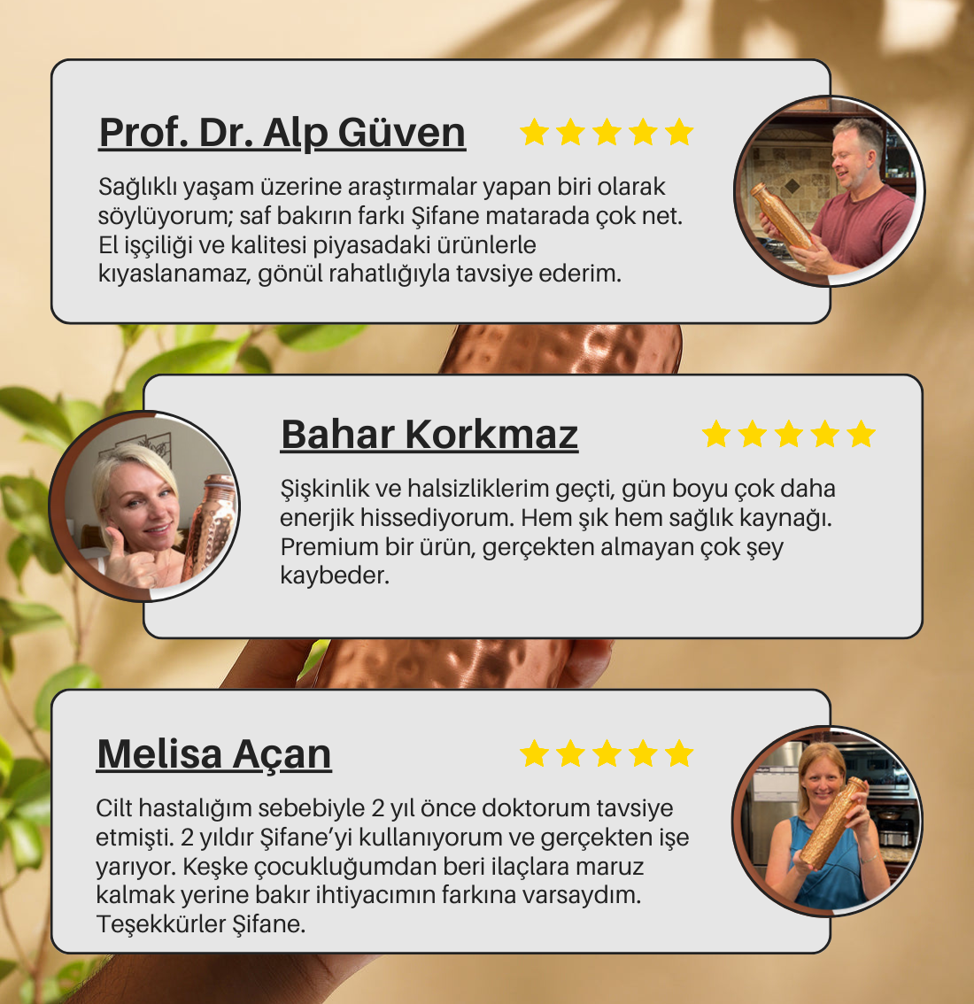 Şifane Saf Bakır Matara